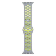 Ремешок для Apple Watch Band Silicone Nike + Protect Case 38 / 40mm Серо-Салатовый