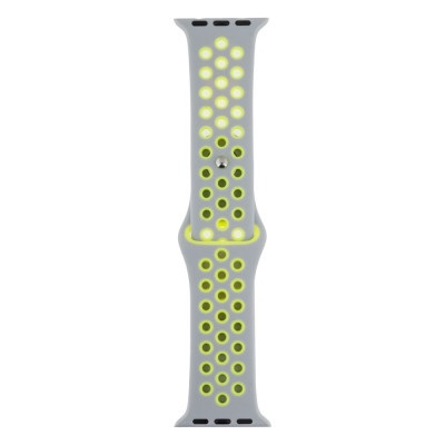 Ремешок для Apple Watch Band Silicone Nike + Protect Case 38 / 40mm Серо-Салатовый