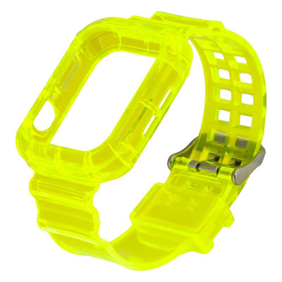 Ремешок для Apple Watch Band Color Transparent + Protect Case 38 / 40mm Grey