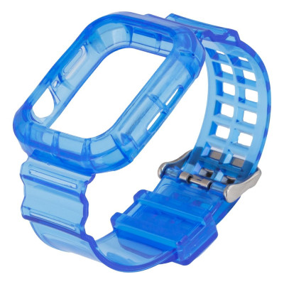 Ремешок для Apple Watch Band Color Transparent + Protect Case 38 / 40mm Blue