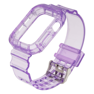 Ремешок для Apple Watch Band Color Transparent + Protect Case 42 / 44mm Lilac