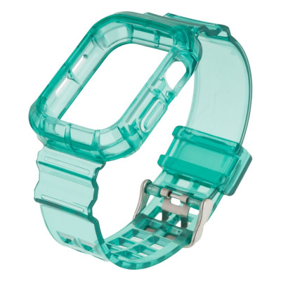 Ремешок для Apple Watch Band Color Transparent + Protect Case 42 / 44mm Green