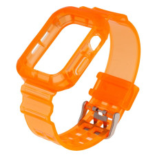 Ремешок для Apple Watch Band Color Transparent + Protect Case 42 / 44mm Orange
