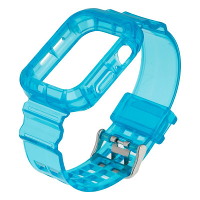 Ремешок для Apple Watch Band Color Transparent + Protect Case 42 / 44mm Sea Blue