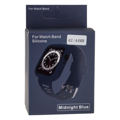 Ремешок для Apple Watch Band Silicone Shine + Protect Case 42 / 44mm Midnight Blue Ремешок для Apple Watch Band Silicone Shine + Protect Case 42 / 44mm Midnight Blue