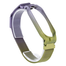 Ремешок для Xiaomi Mi Band 5 Milanese Loop Gradient Цвет Сиренево-Зеленый