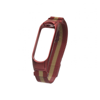 Ремешок для Xiaomi Mi Band 4 Milanese Loop Color Красно-Золотой