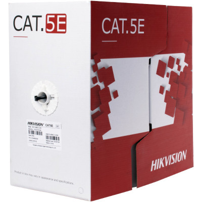 Кабель витая пара Hikvision DS-1LN5EO-UU/E CAT 5E (UTP медь внутренний) бухта 305м черный
