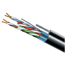 Кабель витая пара ЗЗЦМ FTP PE 4х2х0.5 24 AWG + S.M. cat.5e (FTP медь наружный с несущим тросом) бухта 500м