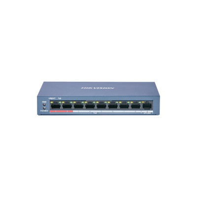 8-портовый неуправляемый POE коммутатор Hikvision DS-3E0109P-E (C)