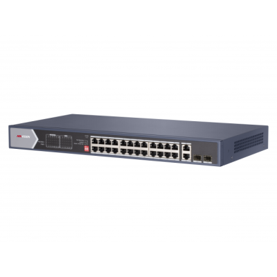 24-портовый неуправляемый Hi-PoE коммутатор Hikvision DS-3E0528HP-E