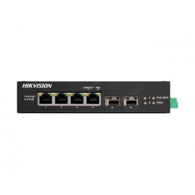4-портовый неуправляемый POE коммутатор Hikvision DS-3T0506HP-E/HS 4-портовый неуправляемый POE коммутатор Hikvision DS-3T0506HP-E/HS