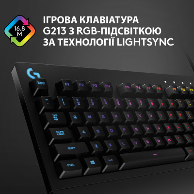 Клавиатура Logitech G213 Prodigy Ukr (920-010740) Black USB Клавиатура Logitech G213 Prodigy Ukr (920-010740) Black USB