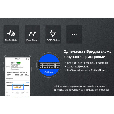 Коммутатор Ruijie Reyee RG-ES209GC-P (8xGE PoE+, 1xGE, max PoE 120W, desktop, steel case, Ruijie Cloud, Web Smart) Коммутатор Ruijie Reyee RG-ES209GC-P (8xGE PoE+, 1xGE, max PoE 120W, desktop, steel case, Ruijie Cloud, Web Smart)