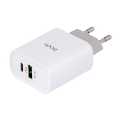 Сетевое зарядное устройство Hoco C80A PD 20w + QC 3.0 Белый