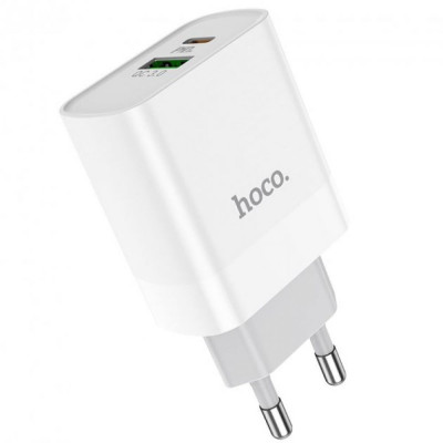 Сетевое зарядное устройство Hoco C80A PD 20w + QC 3.0 Белый Сетевое зарядное устройство Hoco C80A PD 20w + QC 3.0 Белый