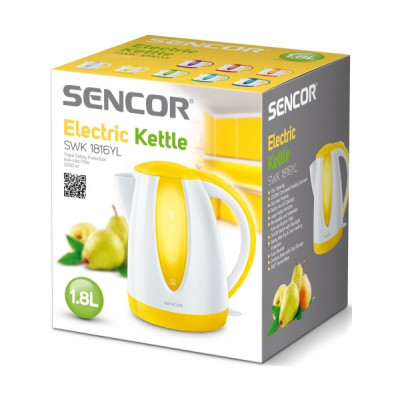 Электрочайник Sencor SWK 1816YL 2000 Вт Белый+Желтый Электрочайник Sencor SWK 1816YL 2000 Вт Белый+Желтый