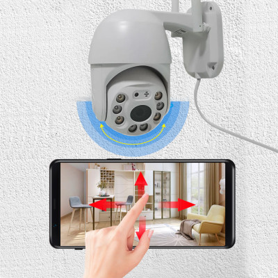 Камера наружного видеонаблюдения Visio CAM-6-IP Wi-Fi поворотная видеокамера уличная 2.0mp, 360°/90° Белый Камера наружного видеонаблюдения Visio CAM-6-IP Wi-Fi поворотная видеокамера уличная 2.0mp, 360°/90° Белый