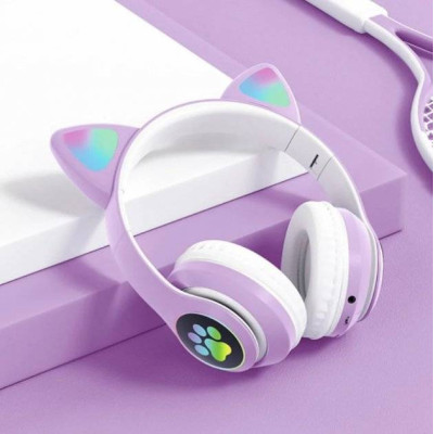 Наушники Кошачьи ушки No Brand Cute Headset 280ST Bluetooth MicroSD FM-Радио Фиолетовые Наушники Кошачьи ушки No Brand Cute Headset 280ST Bluetooth MicroSD FM-Радио Фиолетовые