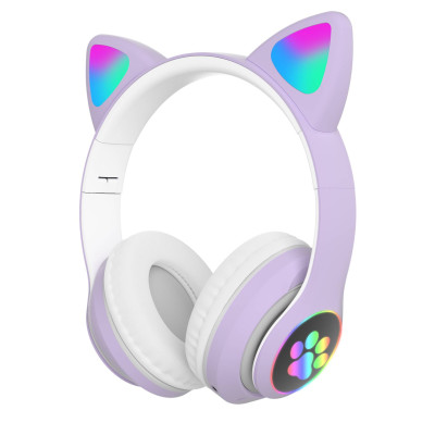 Наушники Кошачьи ушки No Brand Cute Headset 280ST Bluetooth MicroSD FM-Радио Фиолетовые Наушники Кошачьи ушки No Brand Cute Headset 280ST Bluetooth MicroSD FM-Радио Фиолетовые