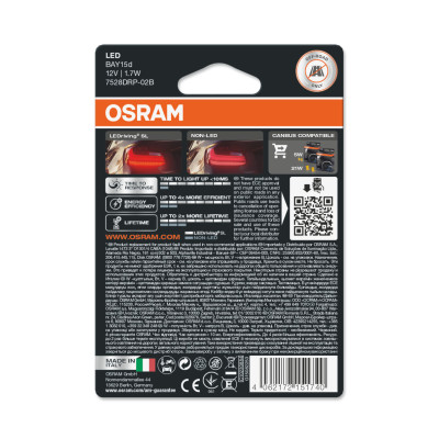 Комплект светодиодных ламп Osram LEDriving SL 7528DRP-02b P21/5W 12V BAY15d Red Комплект светодиодных ламп Osram LEDriving SL 7528DRP-02b P21/5W 12V BAY15d Red