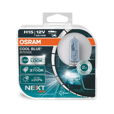 Комплект галогеновых ламп Osram H15 Cool Blue Intense Next Gen 2 шт (64176CBN-HCB) Комплект галогеновых ламп Osram H15 Cool Blue Intense Next Gen 2 шт (64176CBN-HCB)