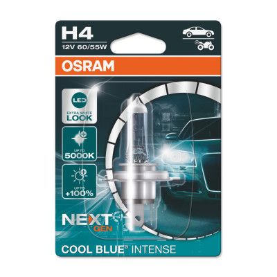 Галогенова лампа Osram H4 12V 60W P43t Cool Blue Intense Next Gen (64193CBN-01B) Галогенова лампа Osram H4 12V 60W P43t Cool Blue Intense Next Gen (64193CBN-01B)