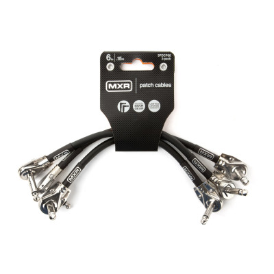 Кабель инструментальный Dunlop 3PDCP06 MXR Patch Cable 0.15m 6in Right Angle 3 шт