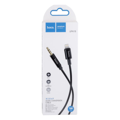Аудио кабель Hoco UPA19 digital audio Lightning to Aux 3.5mm Черный Аудио кабель Hoco UPA19 digital audio Lightning to Aux 3.5mm Черный