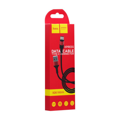 Кабель USB Hoco X26 Xpress Charging USB - Micro USB Черно-Красный Кабель USB Hoco X26 Xpress Charging USB - Micro USB Черно-Красный