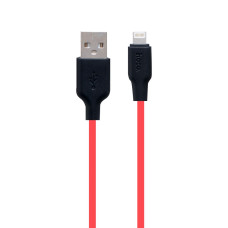 Кабель USB Hoco X21 Plus Silicone USB - Lightning 2.4A 1m Черно-Красный