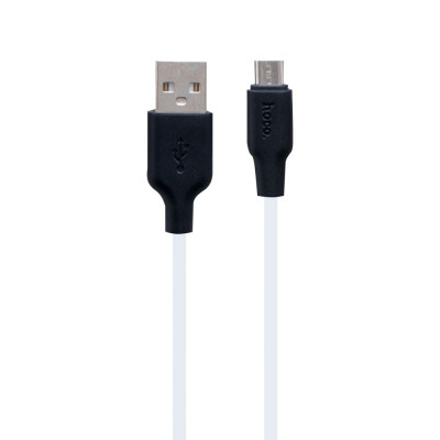 Кабель USB Hoco X21 Plus Silicone USB - Micro USB 1m Черно-Белый