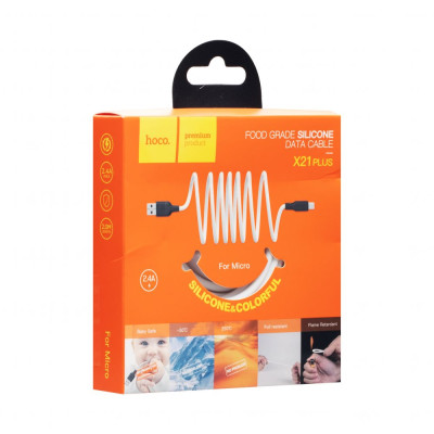 Кабель USB Hoco X21 Plus Silicone USB - Micro USB 1m Черно-Белый Кабель USB Hoco X21 Plus Silicone USB - Micro USB 1m Черно-Белый