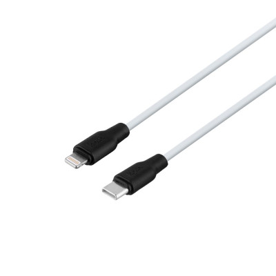 Кабель USB Hoco X21 Plus Silicone PD 20W Type C to Lightning Черно-Белый