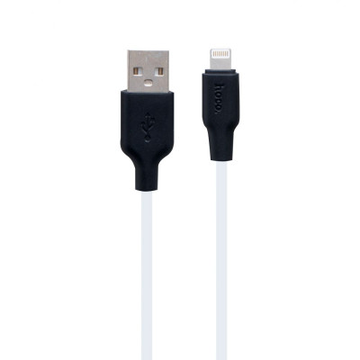 Кабель USB Hoco X21 Plus Silicone USB - Lightning 2.4A 1m Черно-Белый