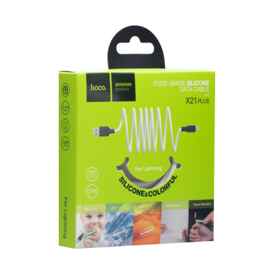 Кабель USB Hoco X21 Plus Silicone USB - Lightning 2.4A 1m Черно-Белый Кабель USB Hoco X21 Plus Silicone USB - Lightning 2.4A 1m Черно-Белый