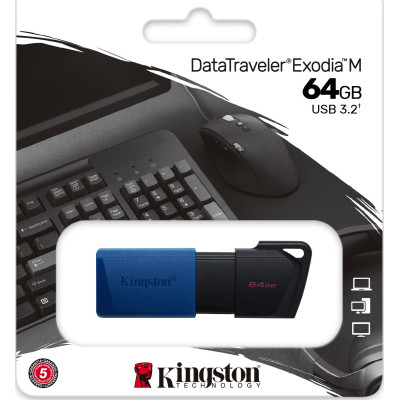 Флеш-накопитель USB3.2 64GB Kingston DataTraveler Exodia M Black/Blue (DTXM/64GB) Флеш-накопитель USB3.2 64GB Kingston DataTraveler Exodia M Black/Blue (DTXM/64GB)
