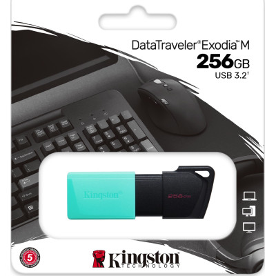 Флеш-накопитель USB3.2 256GB Kingston DataTraveler Exodia M Black/Teal (DTXM/256GB) Флеш-накопитель USB3.2 256GB Kingston DataTraveler Exodia M Black/Teal (DTXM/256GB)