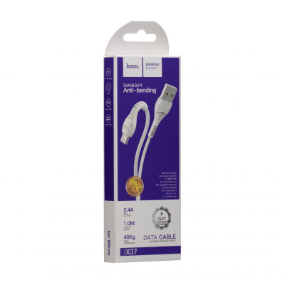Кабель USB Hoco X37 Cool Power Charging USB - Micro USB 2,4 А Белый Кабель USB Hoco X37 Cool Power Charging USB - Micro USB 2,4 А Белый