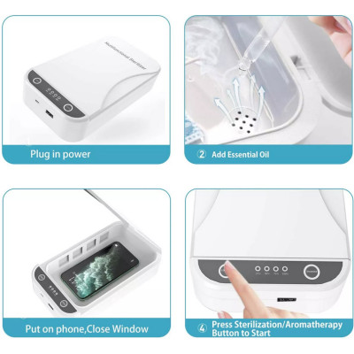 Уф стерилизатор портативный для телефона с функцией ароматерапии UV Portable Phone Sanitizer Белый