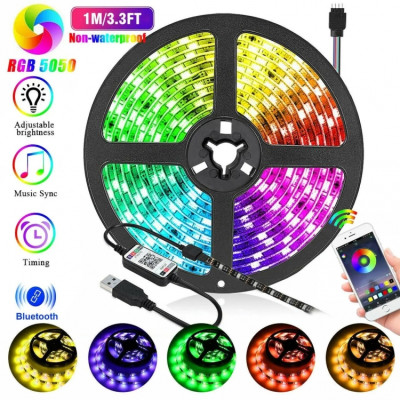 Світлодіодна стрічка LED Bluetooth 5 м Прозорий (hub_jo4av7) Світлодіодна стрічка LED Bluetooth 5 м Прозорий (hub_jo4av7)