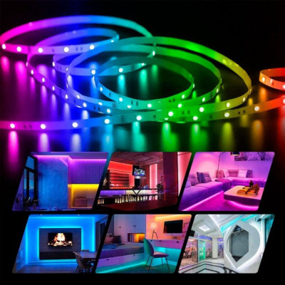 Світлодіодна стрічка LED Bluetooth 5 м Прозорий (hub_jo4av7) Світлодіодна стрічка LED Bluetooth 5 м Прозорий (hub_jo4av7)