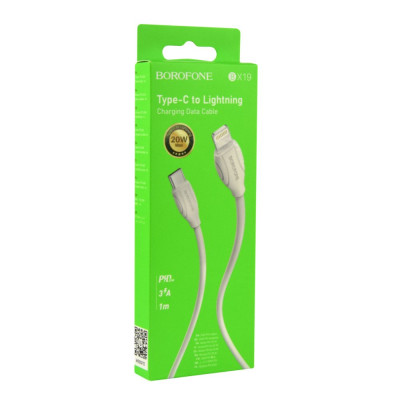 Кабель USB Borofone BX19 Type C - Lightning PD 20W 1m Белый Кабель USB Borofone BX19 Type C - Lightning PD 20W 1m Белый