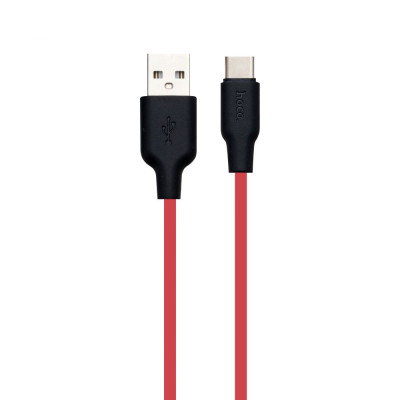 Кабель Hoco X21 Silicone USB - Type C 3А 1 m Чорно-Червоний