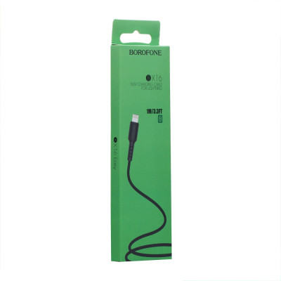 Кабель Borofone BX16 USB - Lightning 2.4A Max 1 m Черный Кабель Borofone BX16 USB - Lightning 2.4A Max 1 m Черный
