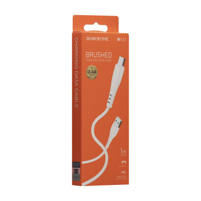 Кабель Borofone BX37 Wieldy USB - microUSB 2,4А 1m Білий Кабель Borofone BX37 Wieldy USB - microUSB 2,4А 1m Білий