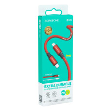 Кабель Borofone BX82 Extra Durable 20W PDType C to Lightning 3A 1 m Красный