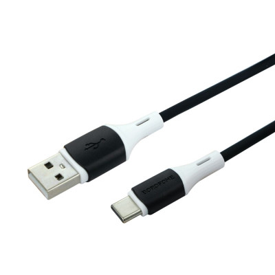 Кабель зарядки Borofone BX79 Silicone USB - Type C 3A 1 m Black-White