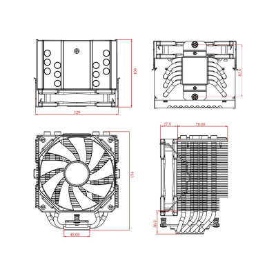 Кулер процессорный ID-Cooling SE-226-XT Black АМ5/АМ4 129x106x154 мм 4-pin Кулер процессорный ID-Cooling SE-226-XT Black АМ5/АМ4 129x106x154 мм 4-pin