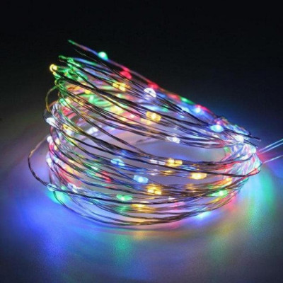 Гирлянда светодиодная No Brand Роса на батарейках 5 м 50 LED Мультиколор (hub_igjf2x)